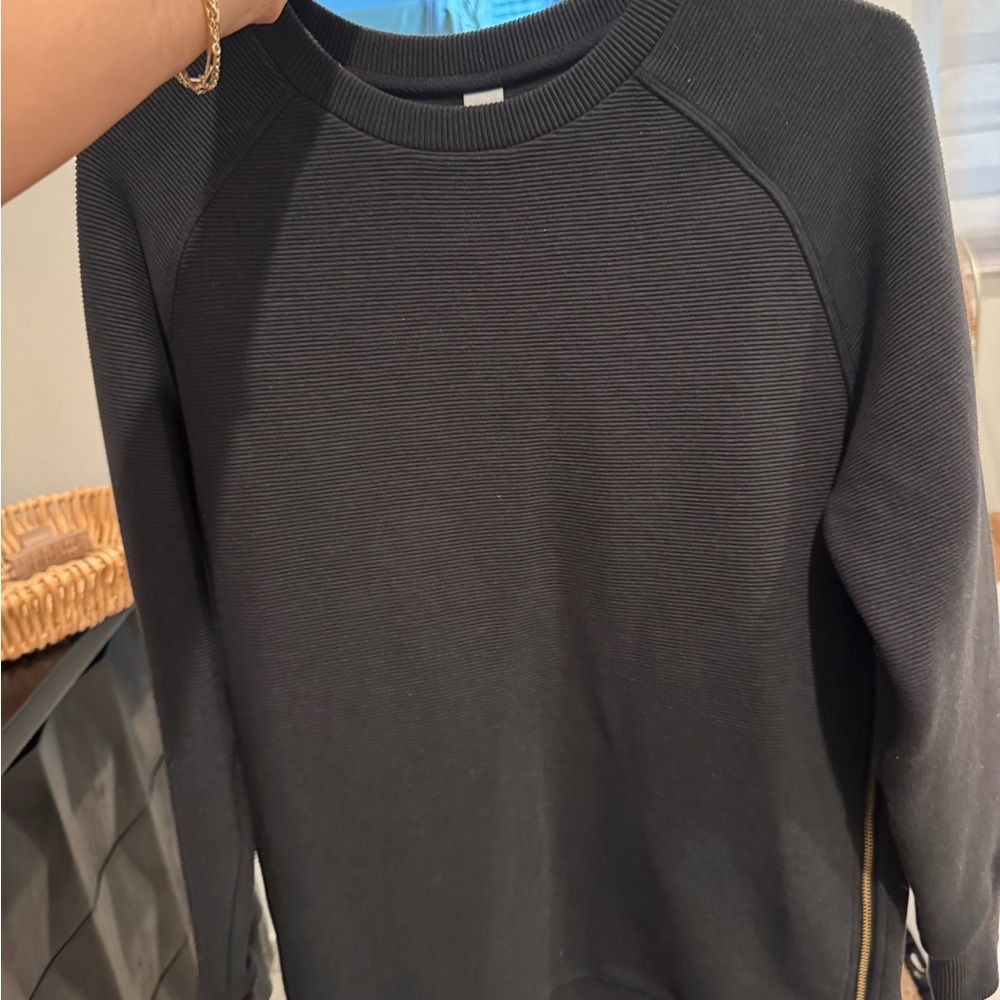 VARLEY gold side zipper Ribbed Sweater S
